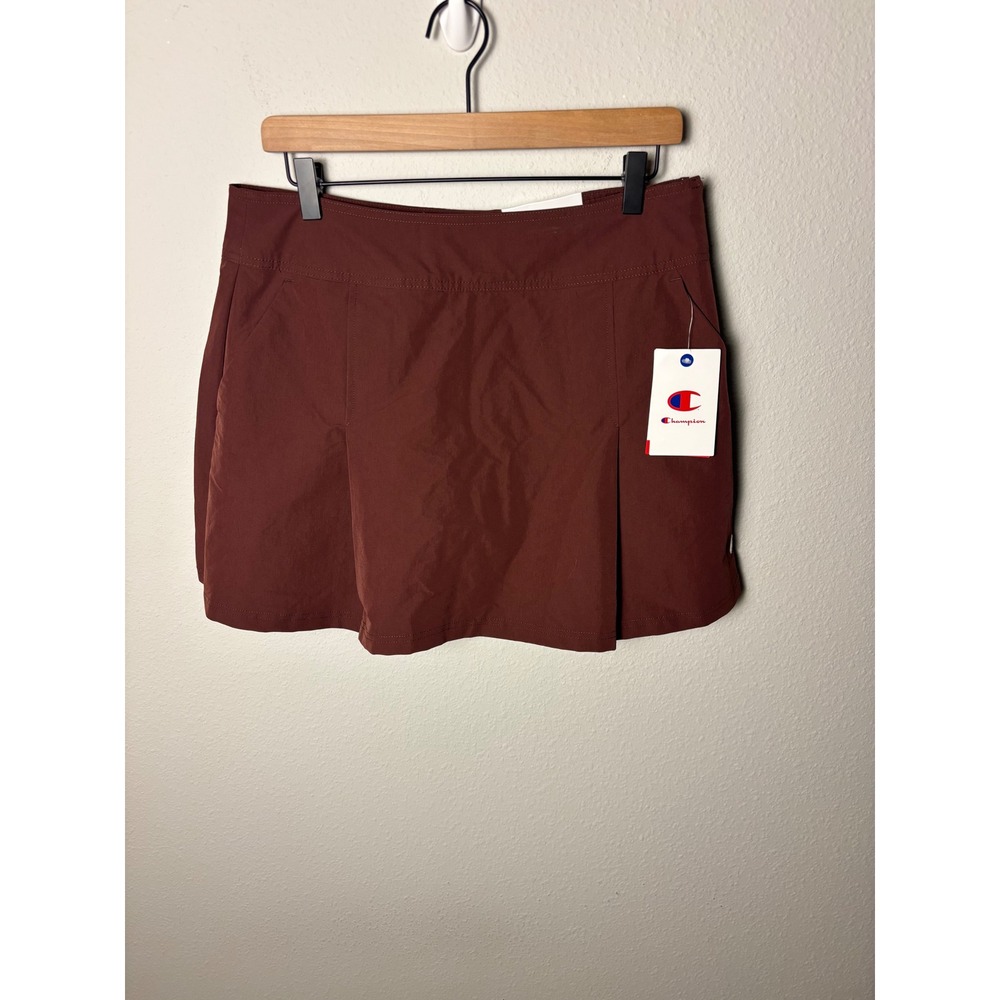☀️Champion Womens Pleated Active Skort Mahogany Brown Athletic Golf Tennis Skirt